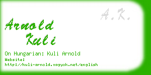 arnold kuli business card